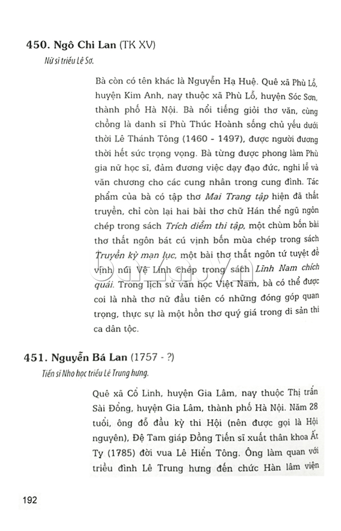 " 1000 nhân vật lịch sử - văn hóa Thăng Long - Hà Nội "  ngô chi lan