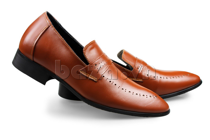 Giày nam cao Max Dovin AG149 kiểu dáng giày lười, mặt đục lỗ tinh tế từng đường kim mũi chỉ 
