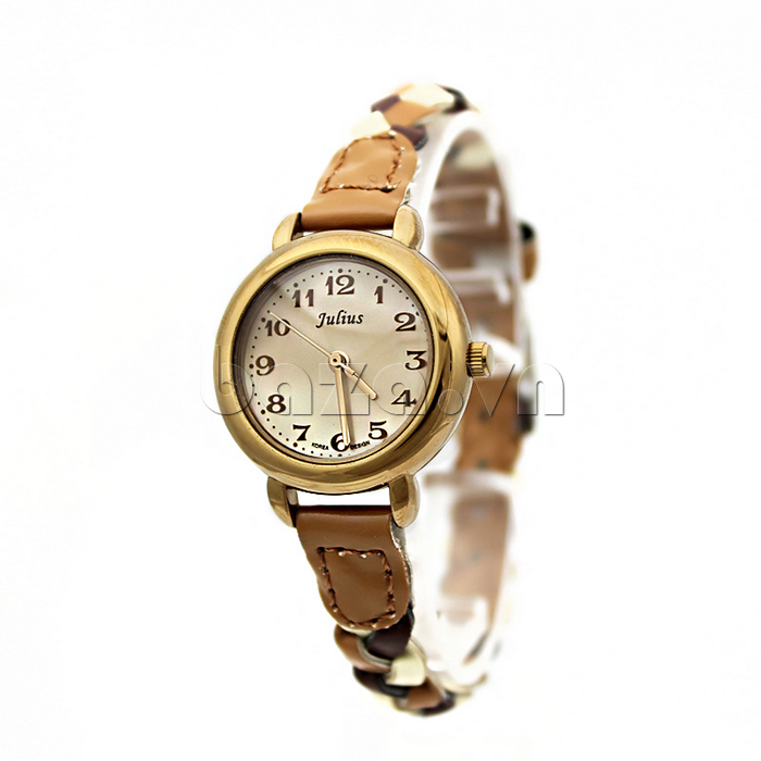 Đồng hồ nữ Julius JA689 Dây đeo thời trang màu vàng đồng sang trọng 