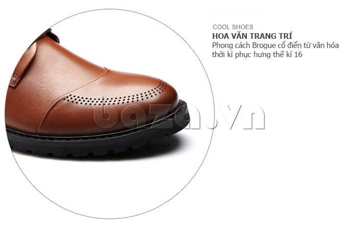 Hoa văn trang trí của giày da nam thời trang CDD F2100 theo phong cách cổ điển