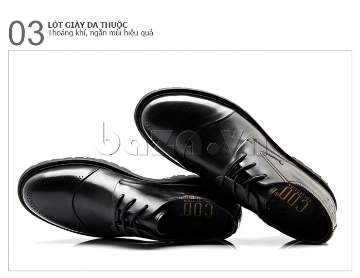 giày da nam thời trang CDD F2100 có lót da thuộc thoáng khí
