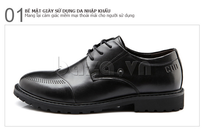 giày da nam thời trang CDD F2100 có bề mặt da giày sử dụng chất liệu nhập khẩu