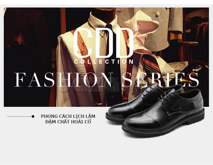 giày da nam thời trang CDD F2100 thể hiện phong cách lịch lãm, đậm chất hoài cổ
