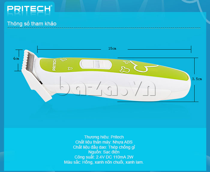 Tông đơ cắt tóc cho bé Pritech PR-1086 chính hãng