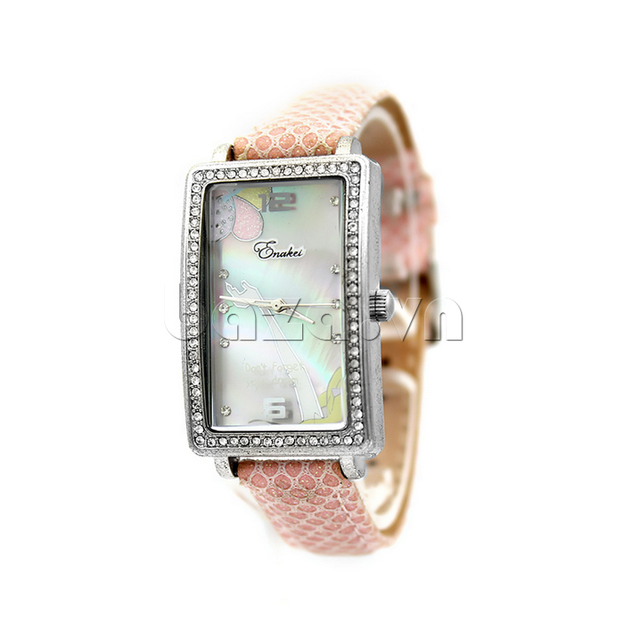 Đồng hồ nữ Julius EK-1005 Mặt chữ nhật đính đá