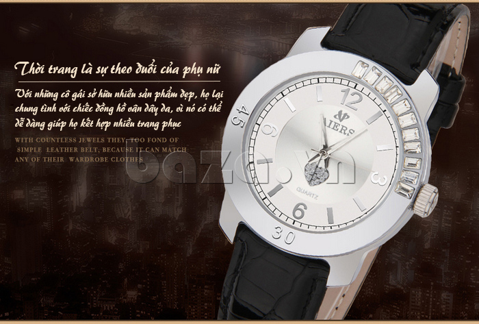 Đồng hồ nữ Aiers F127L chữ số to bản thời trang tinh tế 