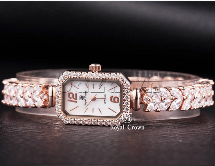 Đồng hồ nữ mặt đa giác Royal Crown 3809B/63809