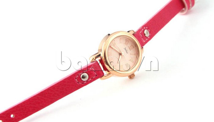 Đồng hồ nữ Julius JA-682 dây da màu hồng đẹp mắt 