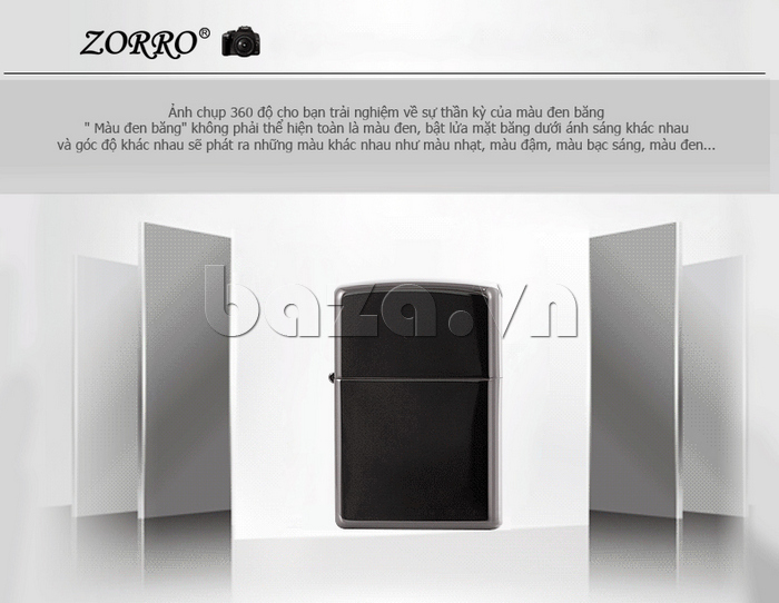 Bật lửa Zorro z806 ảnh chụp 360 độ