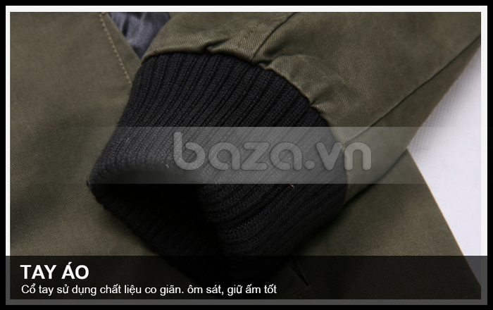 Baza.vn: Cổ tay áo khoác sử dụng chất liệu co giãn, ôm sát và giữ nhiệt