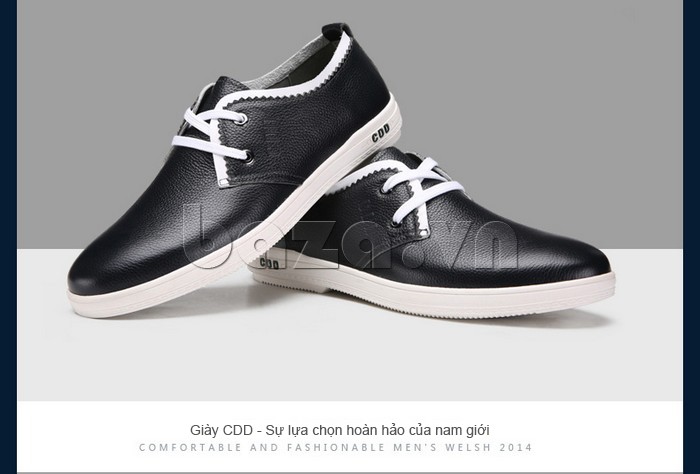 giày nam CDD 9211 màu đen - trắng hoàn hảo