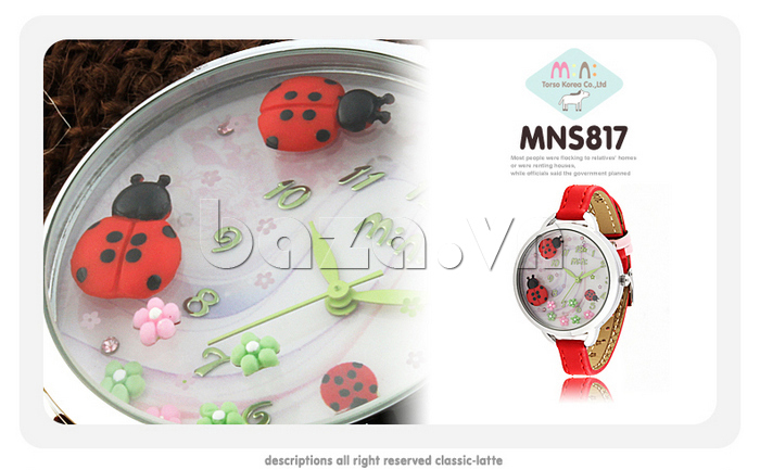 Đồng hồ nữ Mini MNS817 cánh cam họa tiết mới mẻ 