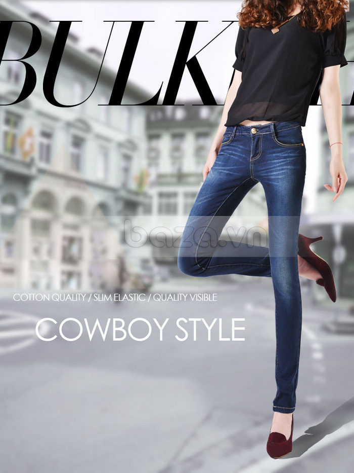 Quần Jeans nữ Bulkish ống đứng mài xước nhẹ kiểu dáng trẻ trung đẹp