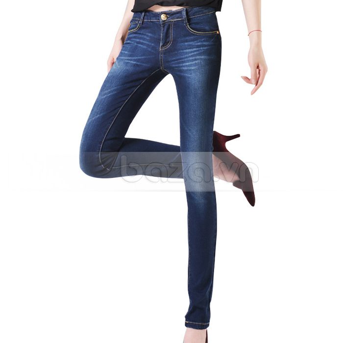 Quần Jeans nữ Bulkish ống đứng mài xước nhẹ kiểu dáng trẻ trung