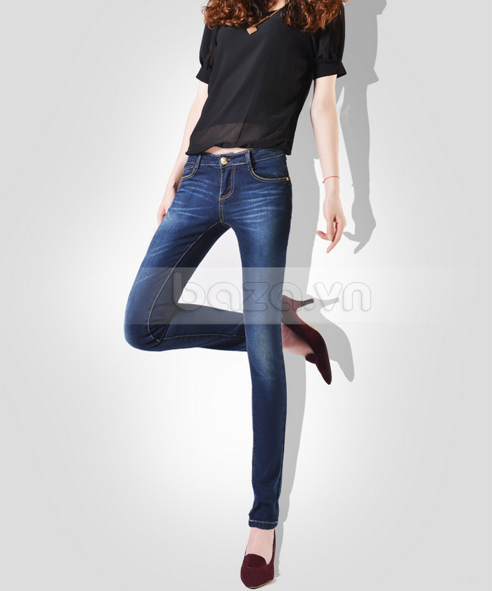 Quần Jeans nữ Bulkish ống đứng mài xước nhẹ kiểu dáng trẻ trung thời thượng