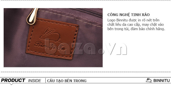 Túi xách nữ Binnitu B78001 Hoa văn trẻ trung có in logo rõ ràng 