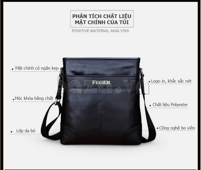 Túi nam đeo vai thời trang Feger 986-1 - tinh tế từ mọi góc nhìn