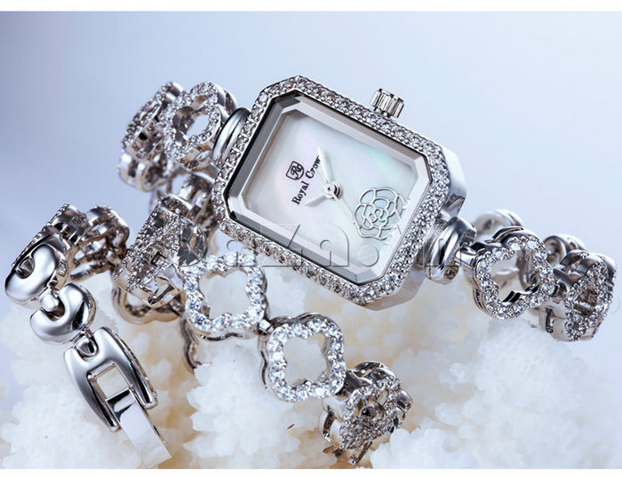 Đồng hồ nữ Royal Crown mặt kính ngọc trai tự nhiên
