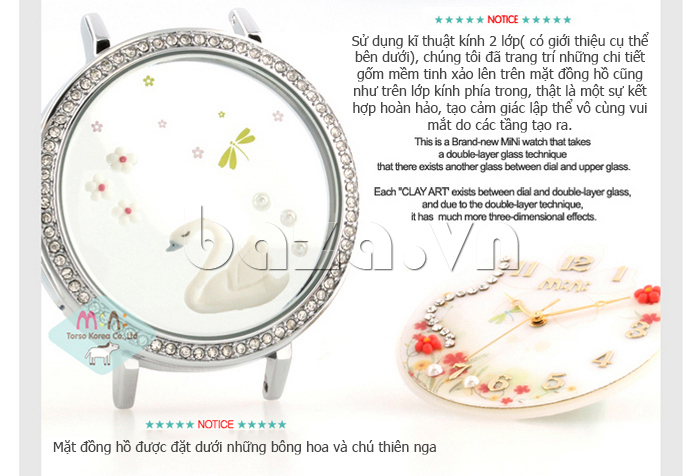 Đồng hồ nữ Mini Thiên nga trắng mang lại vẻ đẹp trẻ trung cho bạn 
