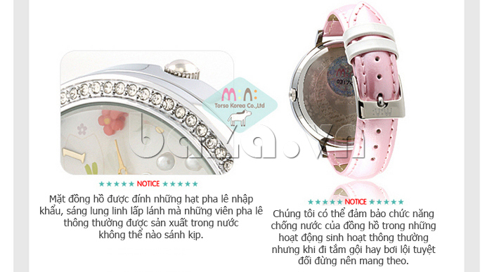 Đồng hồ nữ Mini Thiên nga trắng mặt đồng hồ đính pha lê 