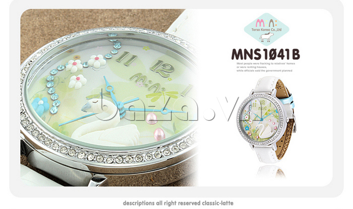 Đồng hồ nữ Mini Thiên nga trắng màu sắc ngọt ngào 