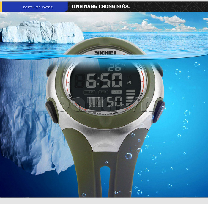 Tính năng chống nước của Đồng hồ thể thao nam Temperature Skmei 1080