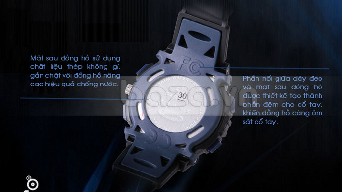 Đồng hồ thể thao PASNEW mặt sau đồng hồ sử dụng chất liệu thép không gỉ 