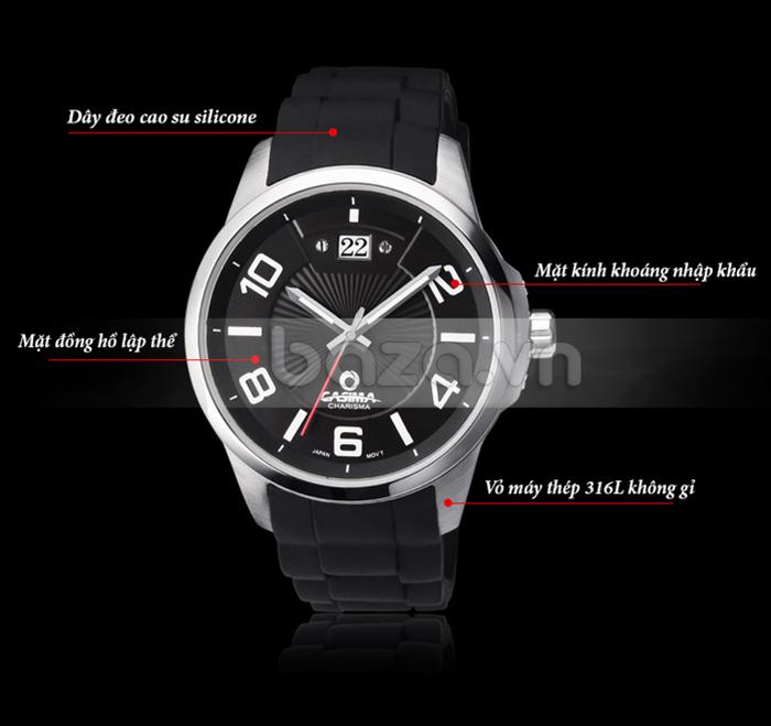 Đồng hồ nam Casima CR-5109-SP7 dây đeo không bị phai màu 