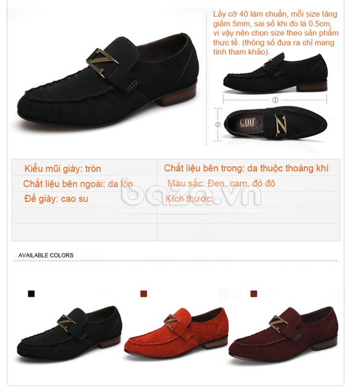 Những màu sắc của giày nam CDD 051
