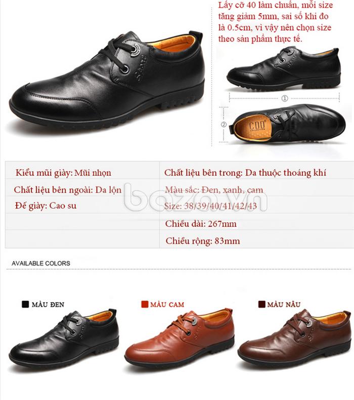 Giày nam CDD AN50701 có nhiều màu để chọn lựa