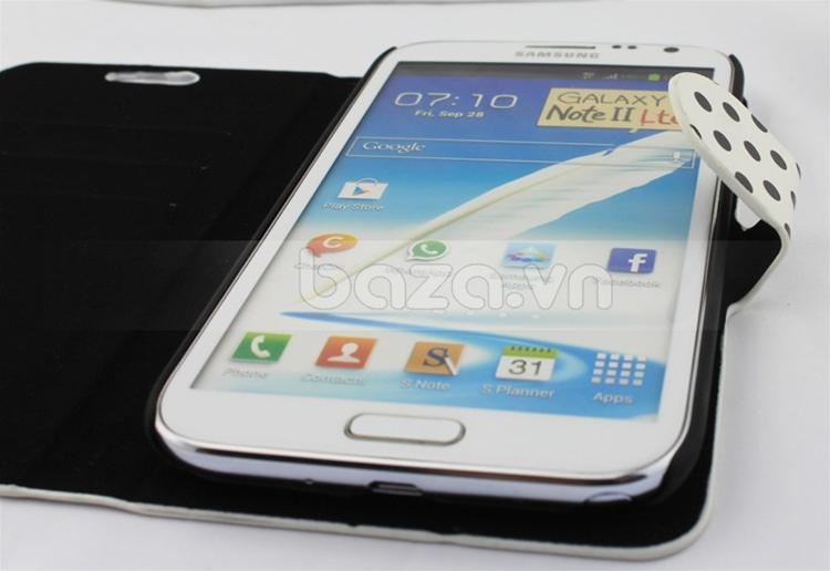 Baza.vn: Ví da Samsung Galaxy Note II Chấm Bi