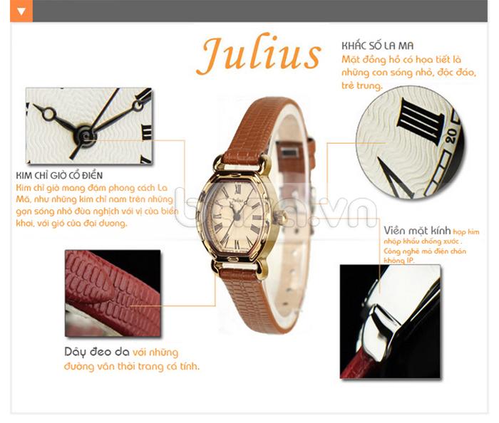 Đồng hồ nữ Julius Venus Style mặt khắc số La Mã
