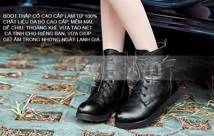 Đôi giày bốt nữ Yiya được làm hoàn toàn từ da bò thật loại 1 tự nhiên và cao cấp