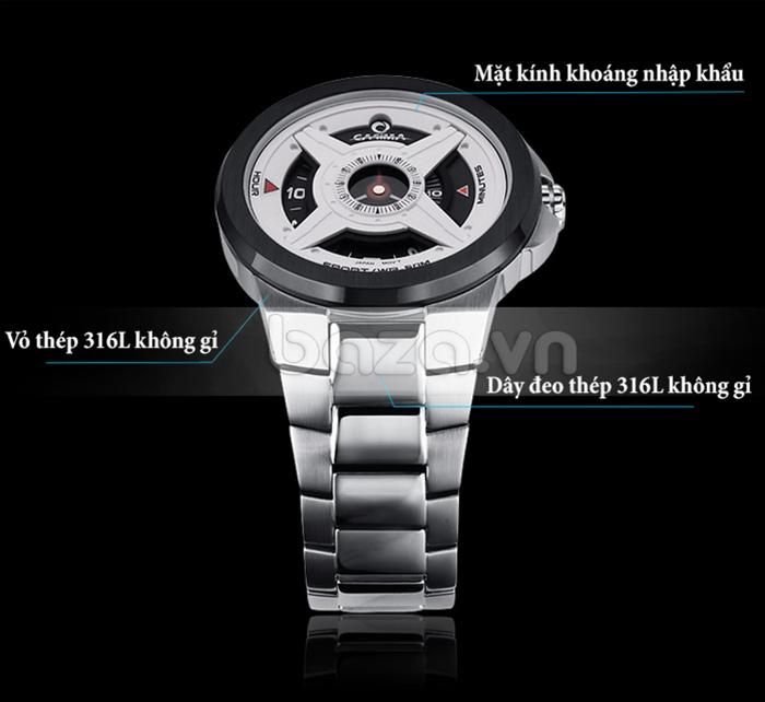 Baza.vn: Đồng hồ nam Casima ST-8208 được lắp mặt kính khoáng nhập khẩu