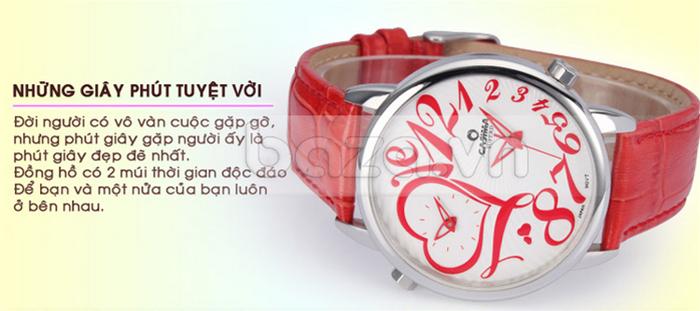 Đồng hồ nữ Casima SP-2602 thiết kế hai múi giờ độc đáo