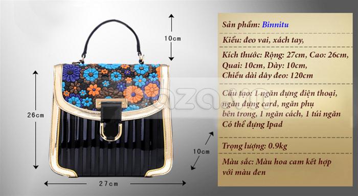 Túi xách Binnitu phong cách Đài Các thời trang đơn giản, tiện dụng