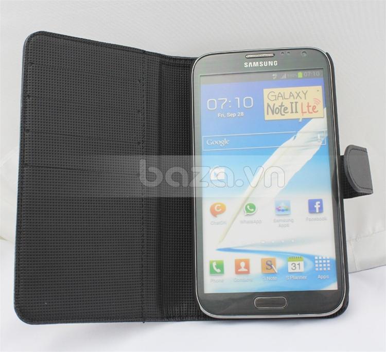 Baza.vn: Ví da Samsung Galaxy Note II Cross Grain