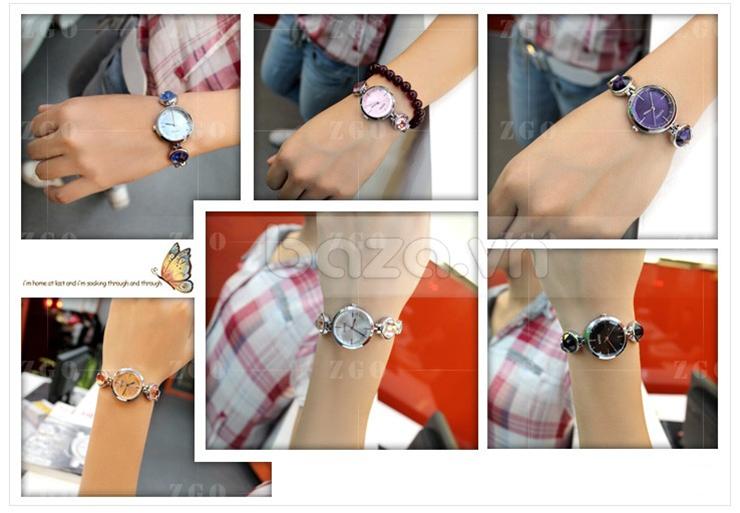 Đồng hồ KIMIO vòng tay sắc màu thời trang lấp lánh trên đôi tay 