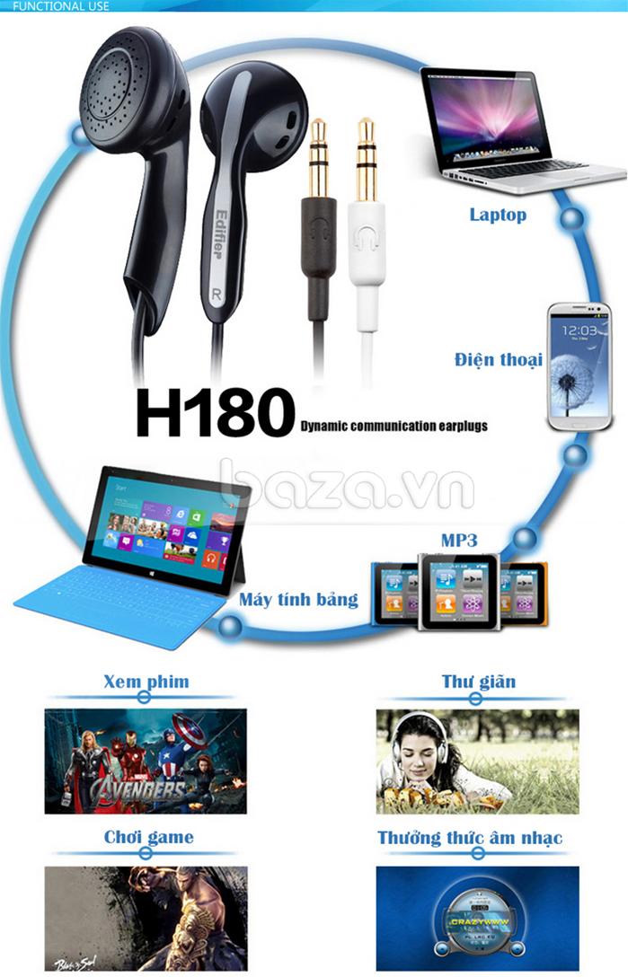 Tai nghe chính hãng Edifier H180 có thể kết nối với nhiều thiết bị điện tử khác nhau