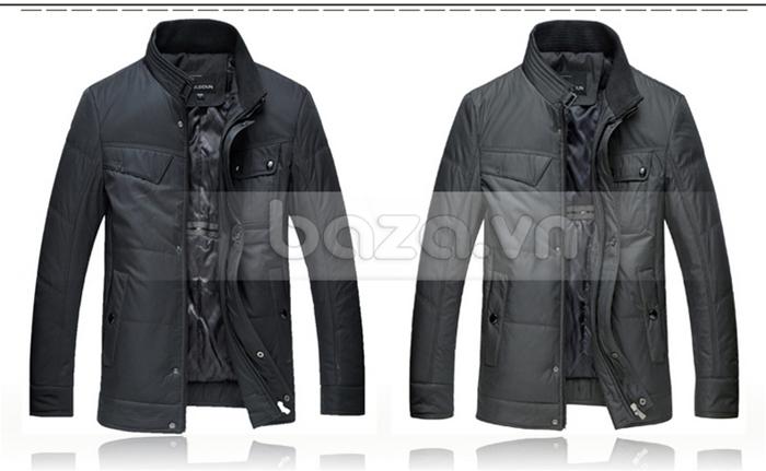 Áo khoác Jacket nam Nleidun dáng dài  có hai màu đen và xám