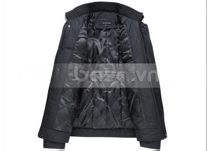 Áo khoác Jacket nam Nleidun dáng dài hai lớp siêu ấm