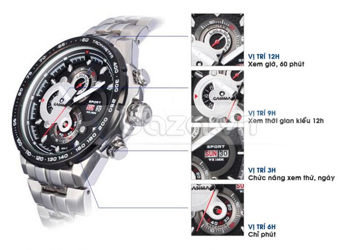 Đồng hồ nam Casima ST-8205-S8 thiết kế mặt đồng hồ tinh xảo