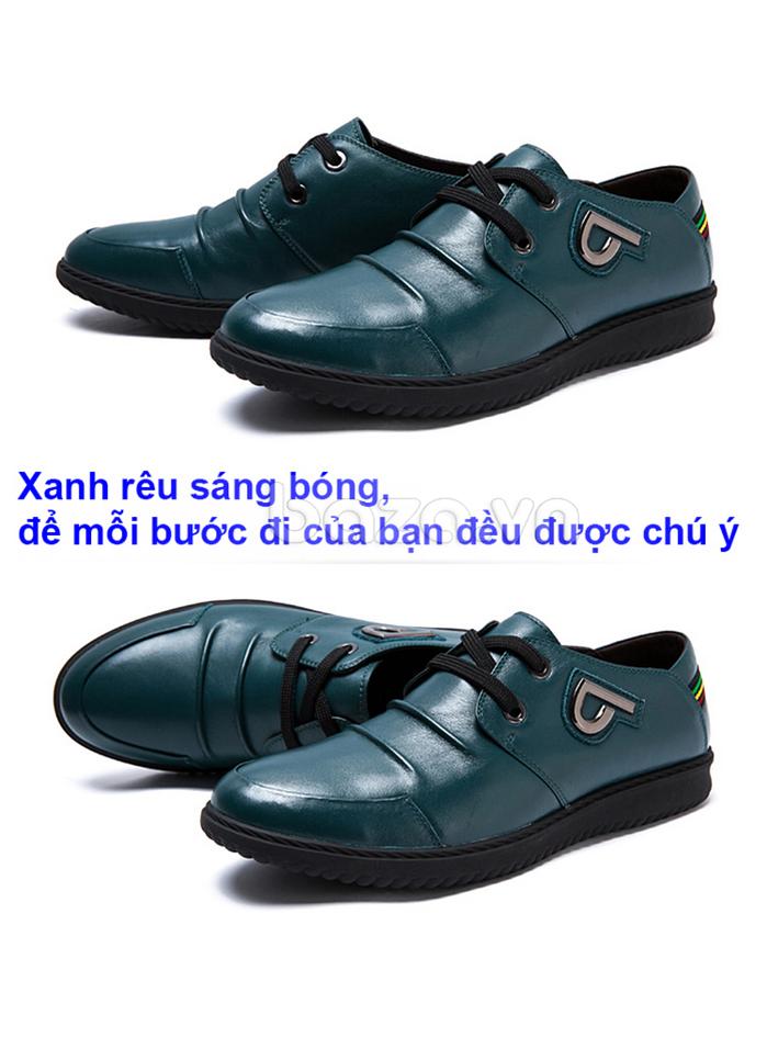 giày nam CDD 5811 màu xanh rêu sáng bóng
