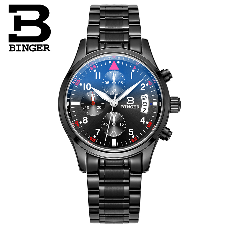 Đồng hồ chronograph nam Binger đa phong cách