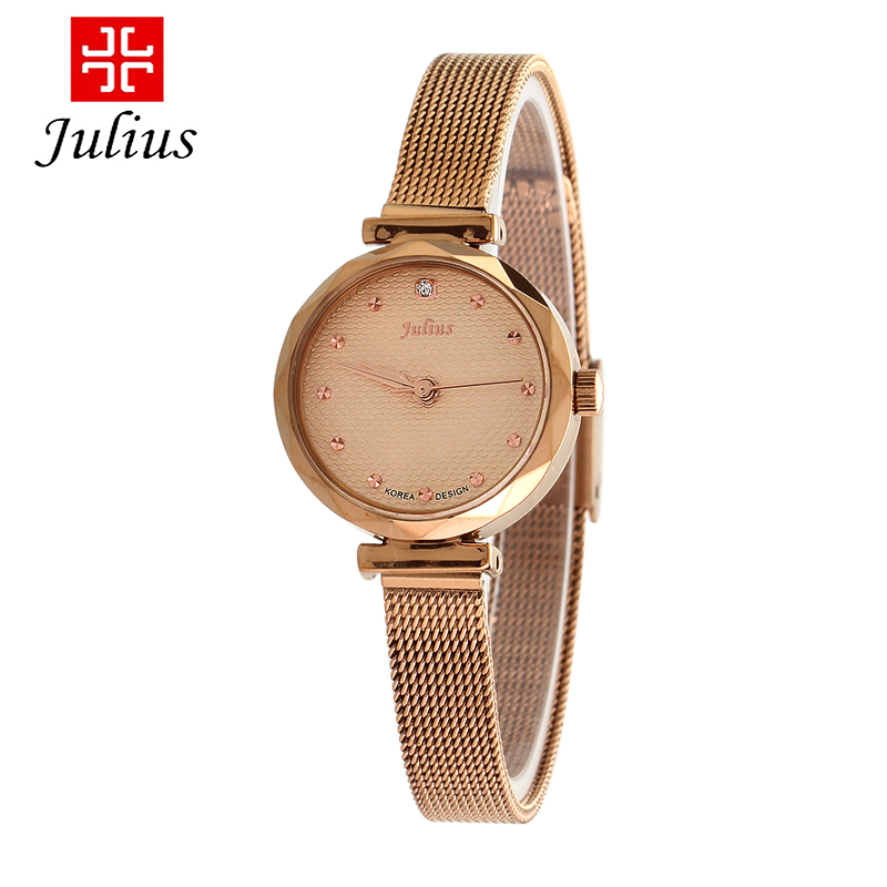 Đồng hồ nữ Julius mặt tròn viền đa giác