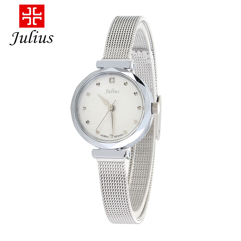 Đồng hồ nữ Julius mặt tròn viền đa giác