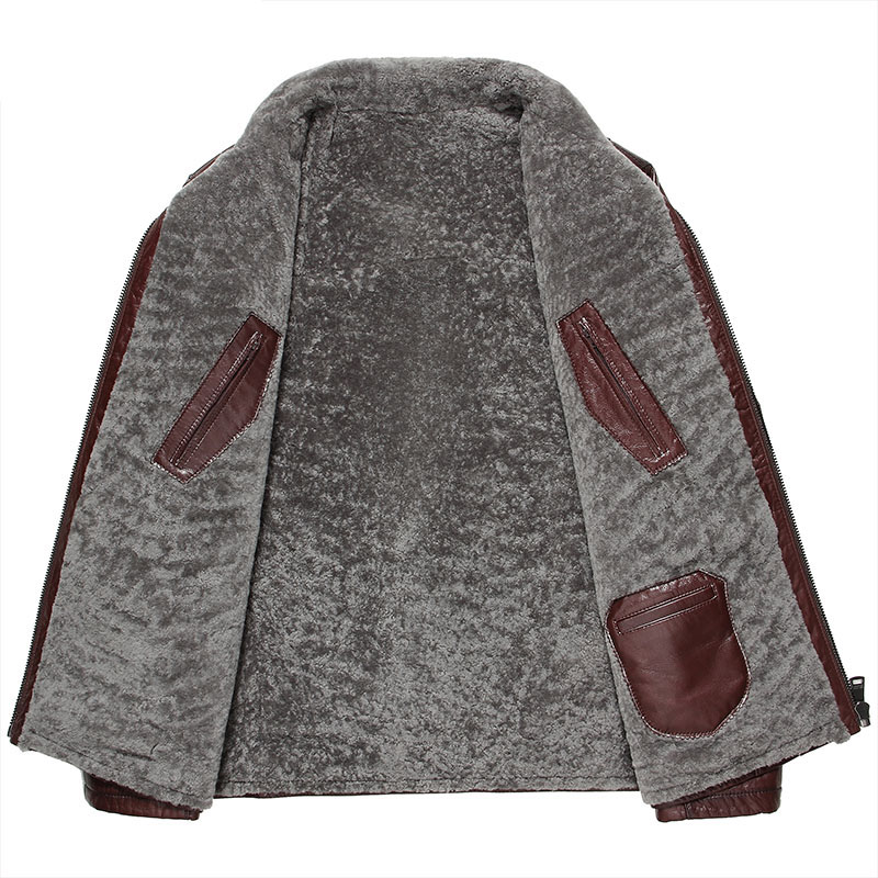Áo Jacket nam khóa kéo da cừu lót lông cừu cao cấp WDD