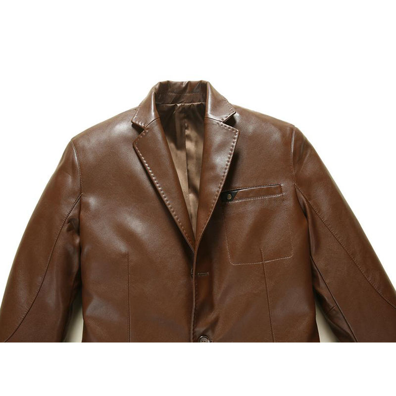Áo jacket da nam giả vest viền chỉ nổi HXDSL