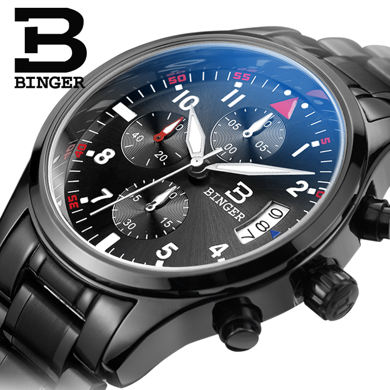 Đồng hồ 6 kim nam Binger đa phong cách
