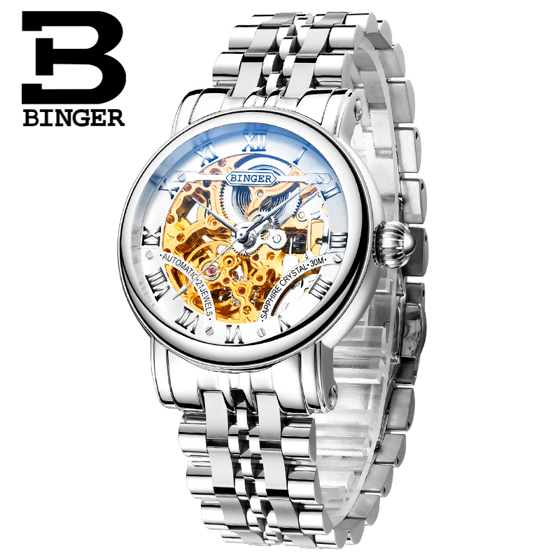 Đồng hồ nữ chạm rỗng Binger số La Mã